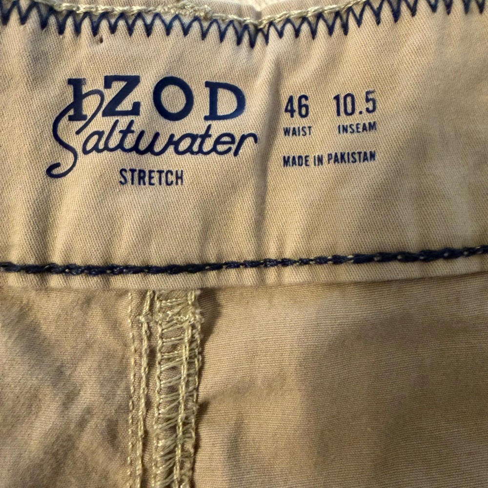 IZOD Saltwater Stretch Mens Khaki Cargo Shorts Size 46 46IZSHC05X-267